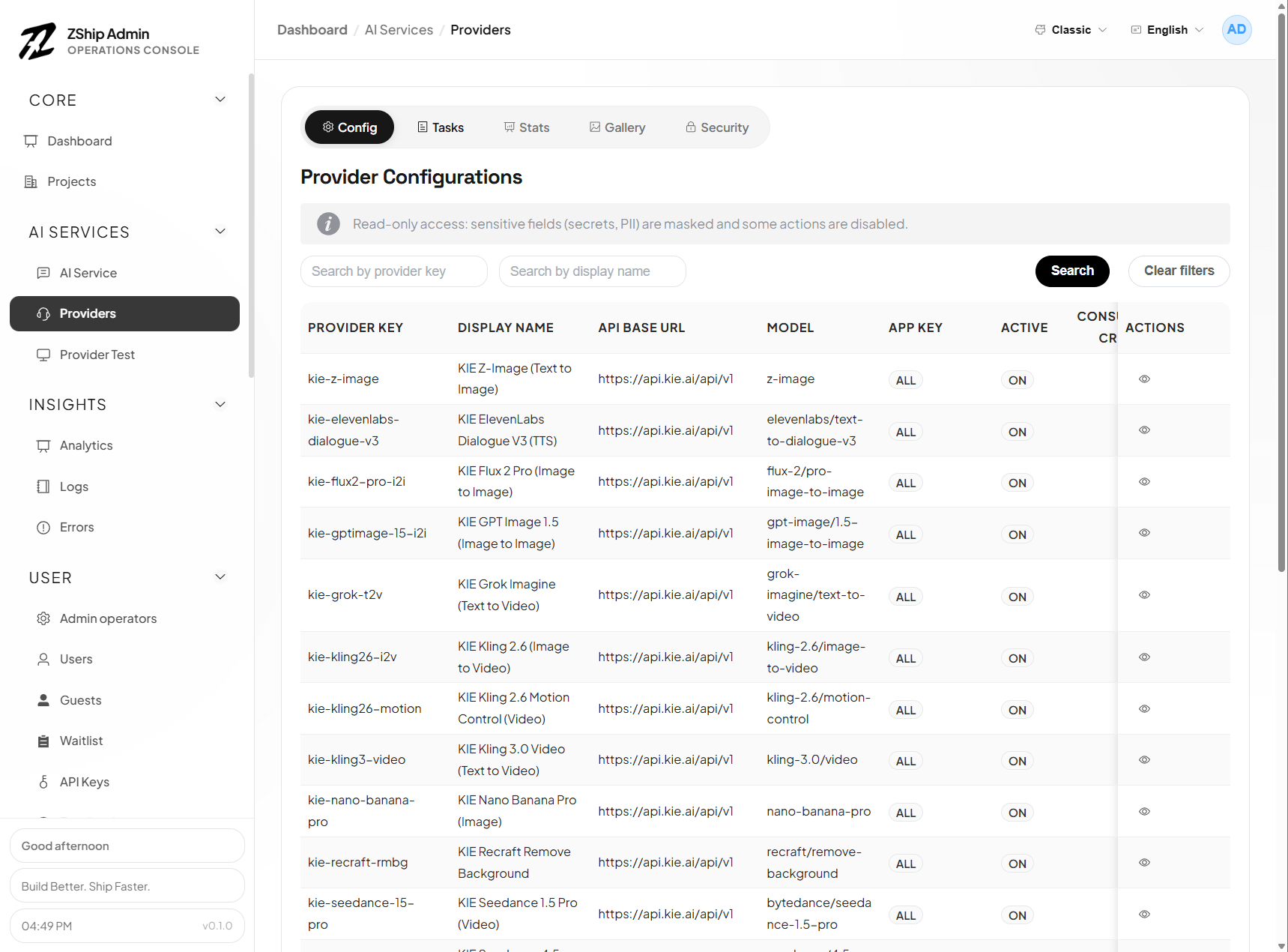 管理后台 — KIE / WaveSpeed AI 提供商